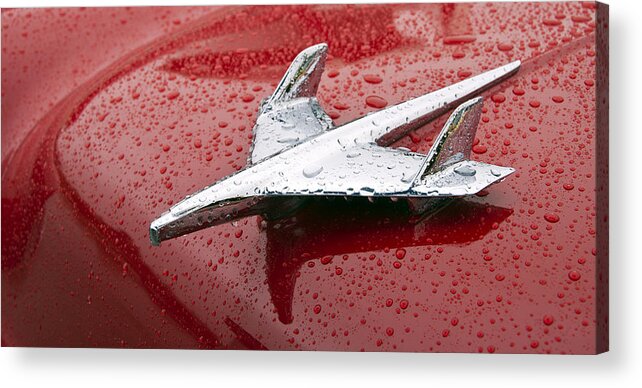 Chevy Acrylic Print featuring the photograph Chevy Bel Air Nomad Hood Ornament by Glenn Gordon