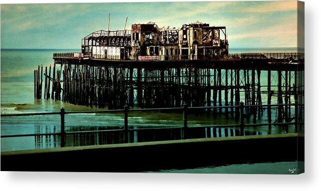 Damage Acrylic Print featuring the photograph Hastings Pier by Chris Lord