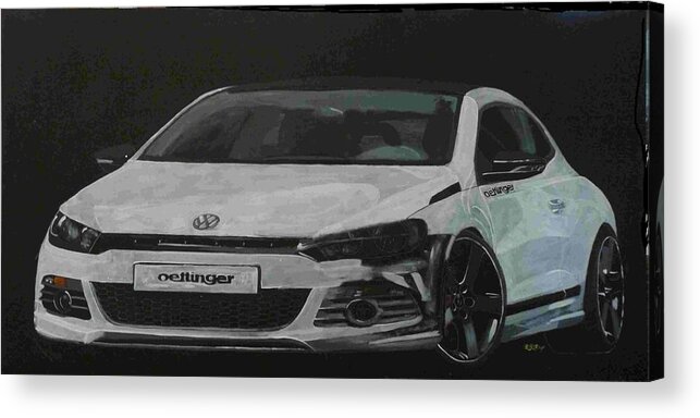 Vw Acrylic Print featuring the painting Oettinger VW Scirocco by Richard Le Page