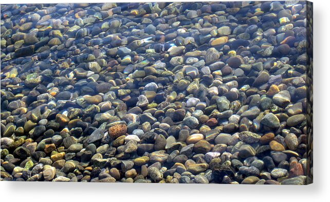 Pebbles Acrylic Print featuring the photograph Pebble beach by Life Makes Art