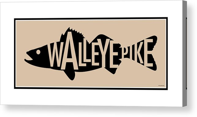 Walleye Acrylic Print featuring the digital art Walleye Pike by Geoff Strehlow