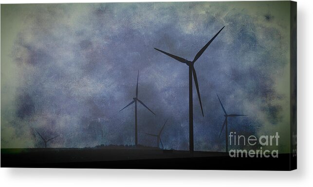 Texture Acrylic Print featuring the photograph Windmills. by Clare Bambers
