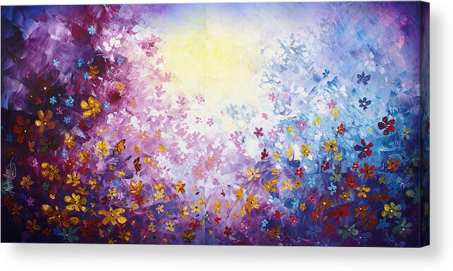 Floral Acrylic Print featuring the painting ' Eden' by Michael Lang
