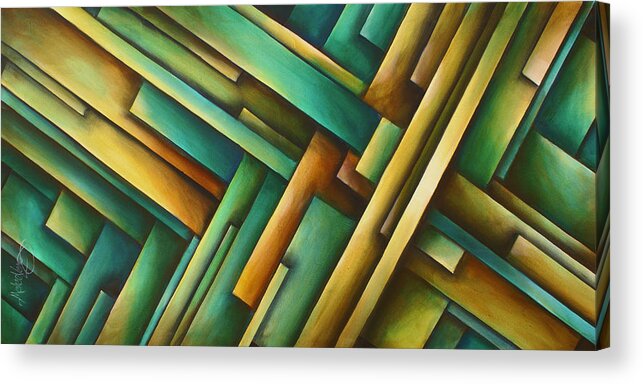 Geometric Acrylic Print featuring the painting ' Labyrinth' by Michael Lang