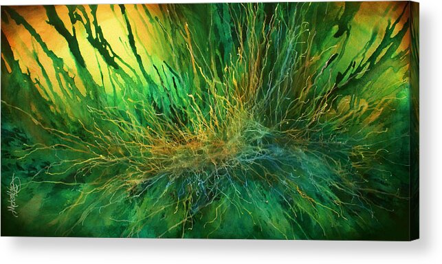 Green Acrylic Print featuring the painting ' Start of a Season ' by Michael Lang