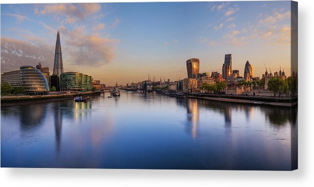 London Acrylic Print featuring the photograph London Panorama #1 by Rob Davies