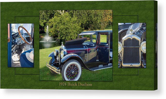 1924 Buick Duchess Acrylic Print featuring the photograph 1924 Buick Duchess Antique Vintage Photograph Fine Art Prints 119  by M K Miller