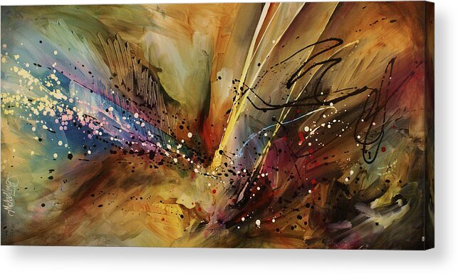 Abstract Expressionism Acrylic Print featuring the painting Abstract design 108 by Michael Lang