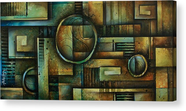 Geometric Shapes Acrylic Print featuring the painting Abstract Design 92 by Michael Lang