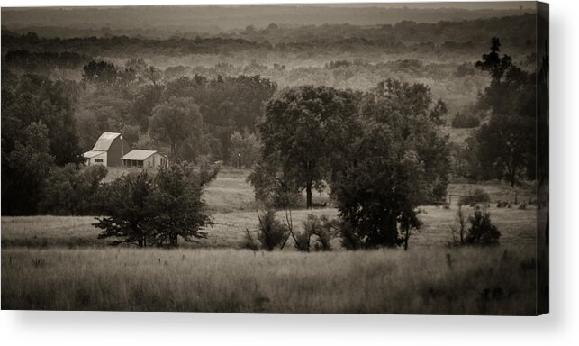 Black And White Acrylic Print featuring the photograph Arikaree Farmstead by Jeff Phillippi