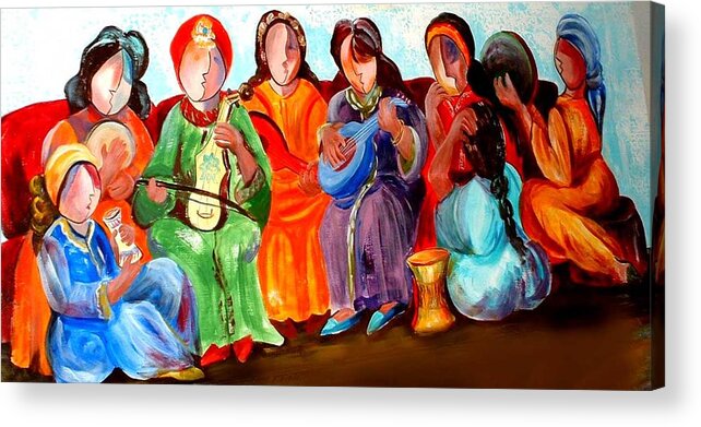 Portrait Acrylic Print featuring the painting At The Wedding by Patricia Rachidi