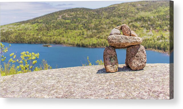 Maine Acrylic Print featuring the photograph Bates Cairn by Holly Ross