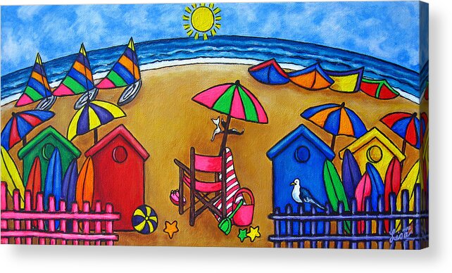 Beach Acrylic Print featuring the painting Beach Colours by Lisa Lorenz