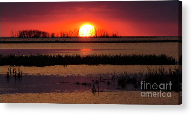 Quill Lake Acrylic Print featuring the photograph Big Quill Lake Sunset by Bob Christopher