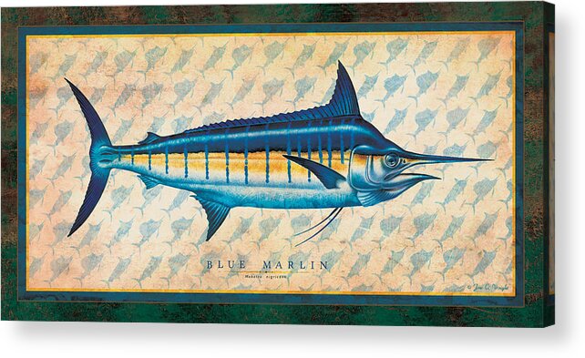 Jon Q Wright Acrylic Print featuring the painting Blue Marlin by JQ Licensing