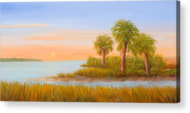 Audrey Mcleod Acrylic Print featuring the painting Coastal Bay by Audrey McLeod