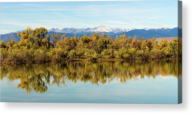 Panorama Acrylic Print featuring the photograph Colorado Continental Divide Autumn Reflections Panorama by James BO Insogna
