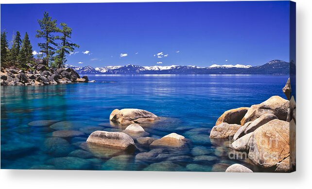 Lake Tahoe Acrylic Print featuring the photograph Deep Looks Panorama by Vance Fox