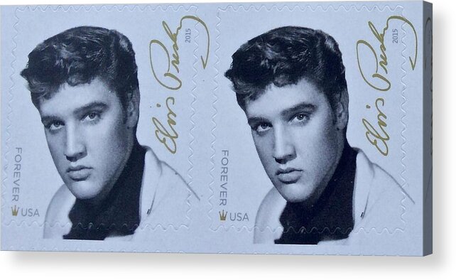 Entertainer Acrylic Print featuring the photograph Elvis Stamps by Caroline Stella