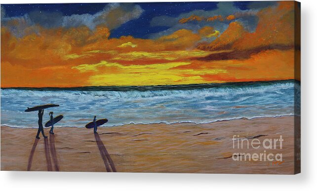 Sunset Acrylic Print featuring the painting End of Day by Myrna Walsh