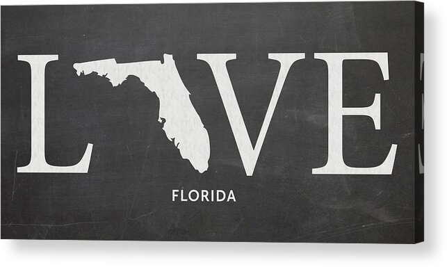 Florida Acrylic Print featuring the mixed media FL Love by Nancy Ingersoll