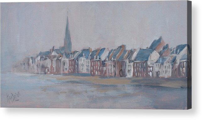 Maastricht Acrylic Print featuring the painting Foggy Wyck by Nop Briex