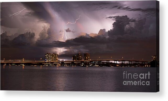 Lstorm Acrylic Print featuring the photograph Ft Myers Nights by Quinn Sedam