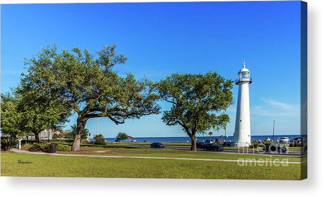Seascape Acrylic Print featuring the photograph Gulf Coast Lighthouse Seascape Biloxi MS 3663b by Ricardos Creations