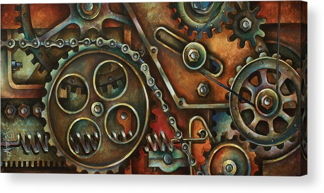 Mechanical Painting Acrylic Print featuring the painting Harmony by Michael Lang