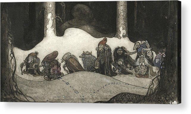 Swedish Art Acrylic Print featuring the painting In the Christmas Night by John Bauer