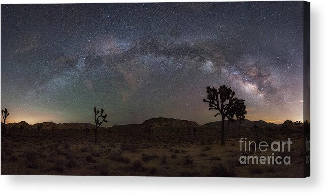 Hidden Valley Acrylic Print featuring the photograph Joshua Tree Milky Way Panorama by Michael Ver Sprill