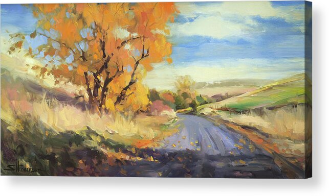 Country Acrylic Print featuring the painting Just Around the Corner by Steve Henderson