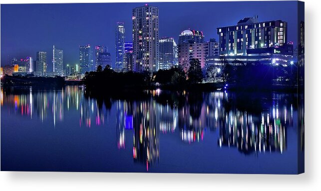 Austin Acrylic Print featuring the photograph Lady Blue Lake by Frozen in Time Fine Art Photography