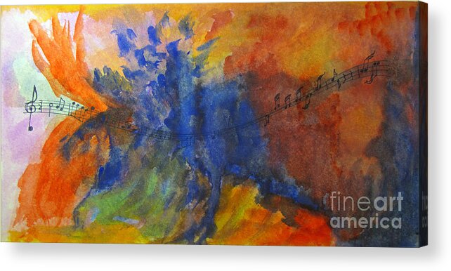 Music Acrylic Print featuring the painting Let Your Music Take Wing by Sandy McIntire