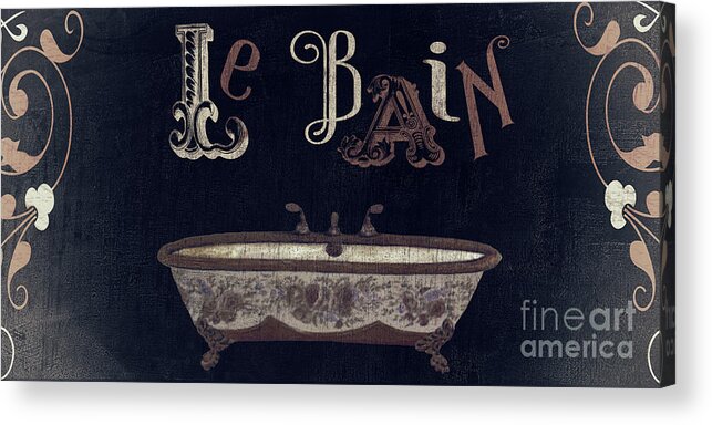 Vintage Sign Acrylic Print featuring the painting Ma Maison II Le Bain by Mindy Sommers