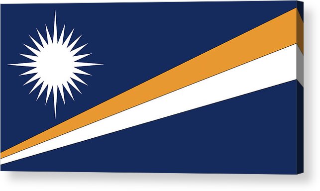 The Marshall Islands Acrylic Print featuring the digital art Marshall Islands Flag by Roy Pedersen