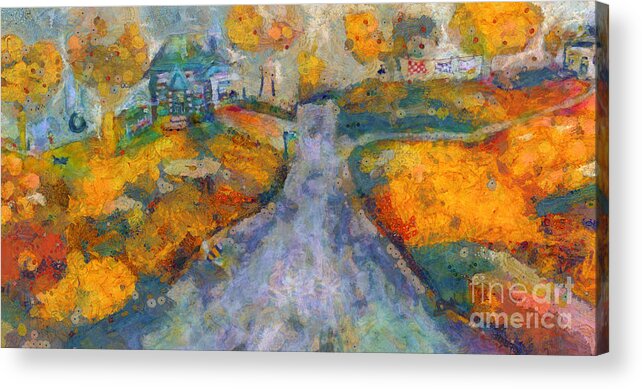 Home Acrylic Print featuring the painting Memories of Home in Autumn by Claire Bull