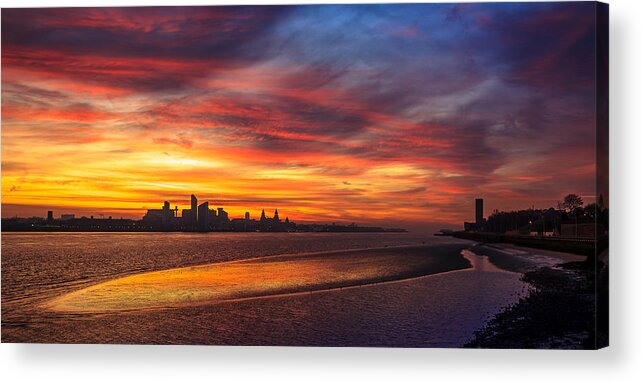 England Acrylic Print featuring the photograph Mersey Sunrise by Peter OReilly