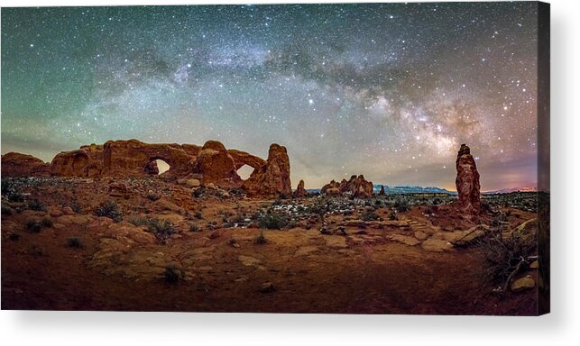 Arches Acrylic Print featuring the photograph Milky Way at Arches Park by Michael Ash