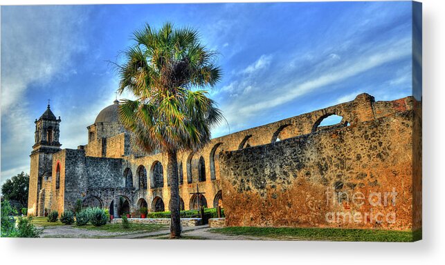 San Antonio Acrylic Print featuring the photograph Mission San Jose HDR by Michael Tidwell