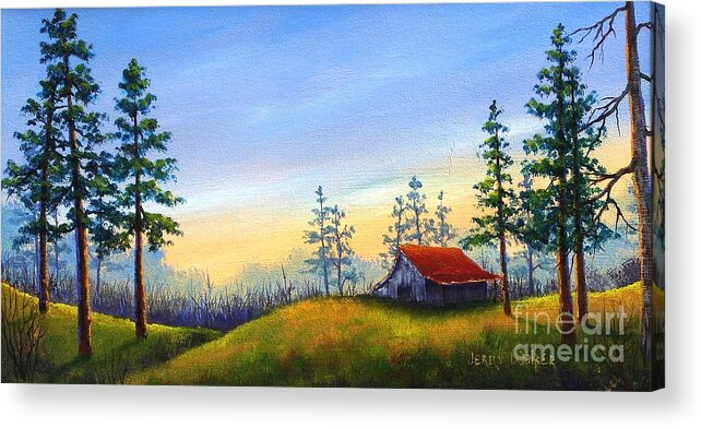Landscape Acrylic Print featuring the painting New Day by Jerry Walker