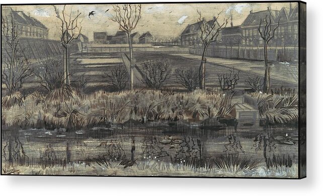 Vincent Van Gogh Acrylic Print featuring the painting Nursery on Schenkweg by MotionAge Designs