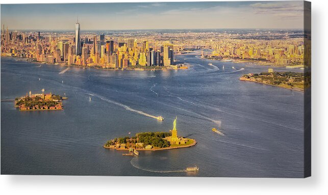 Aerial View Acrylic Print featuring the photograph NYC Iconic Landmarks Aerial View by Susan Candelario