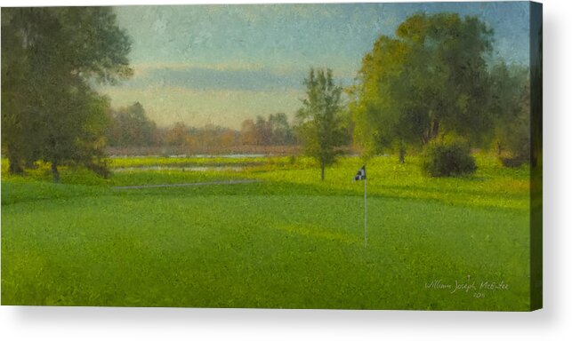 October Acrylic Print featuring the painting October Morning Golf by Bill McEntee