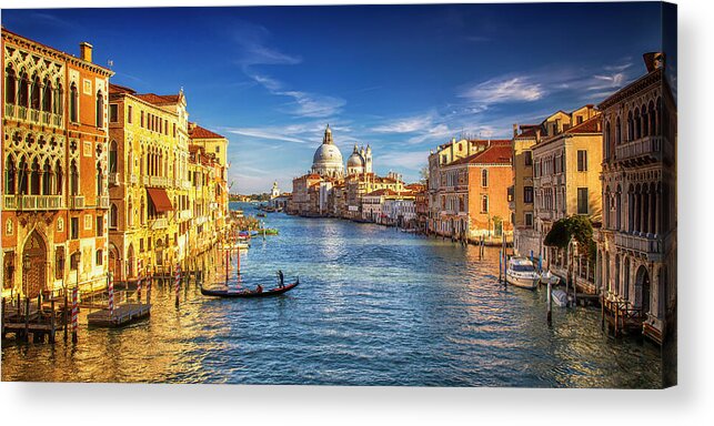 Venice Acrylic Print featuring the photograph On the Grand Canal by Andrew Soundarajan