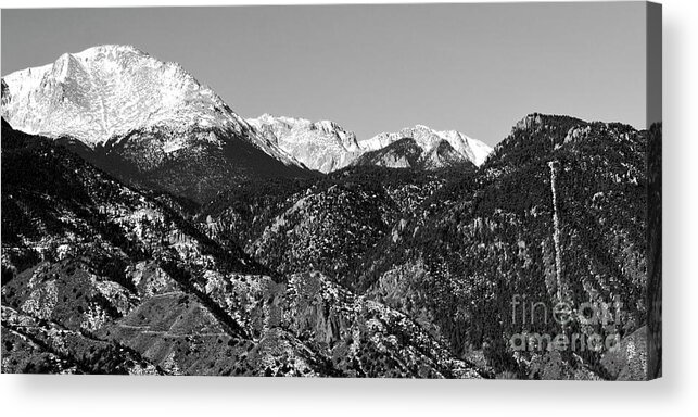 Cliff Acrylic Print featuring the photograph Pikes Peak and Incline 36 by 18 by Steven Krull