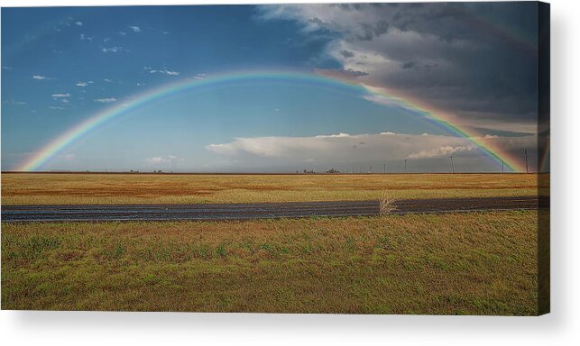 Weather Acrylic Print featuring the photograph Plainview Rainbow by Scott Cordell