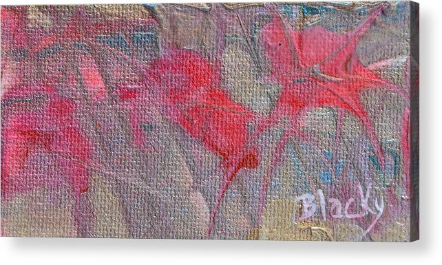 Poinsettia Acrylic Print featuring the painting Poinsettia's In The Window by Donna Blackhall