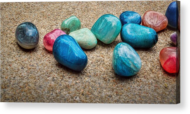 Stones Acrylic Print featuring the photograph Polished Stones - photography by Ann Powell