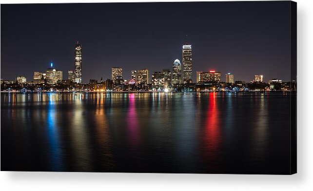 Night Acrylic Print featuring the photograph Reflections of Boston by Robert McKay Jones